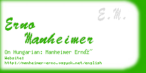 erno manheimer business card